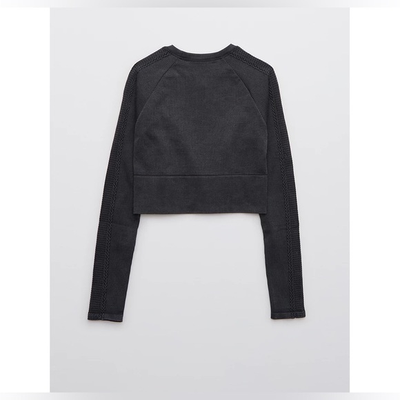 OFFLINE by Aerie Women's Crop Top with Cable Knit Detailed Sleeves - Picture 2 of 16